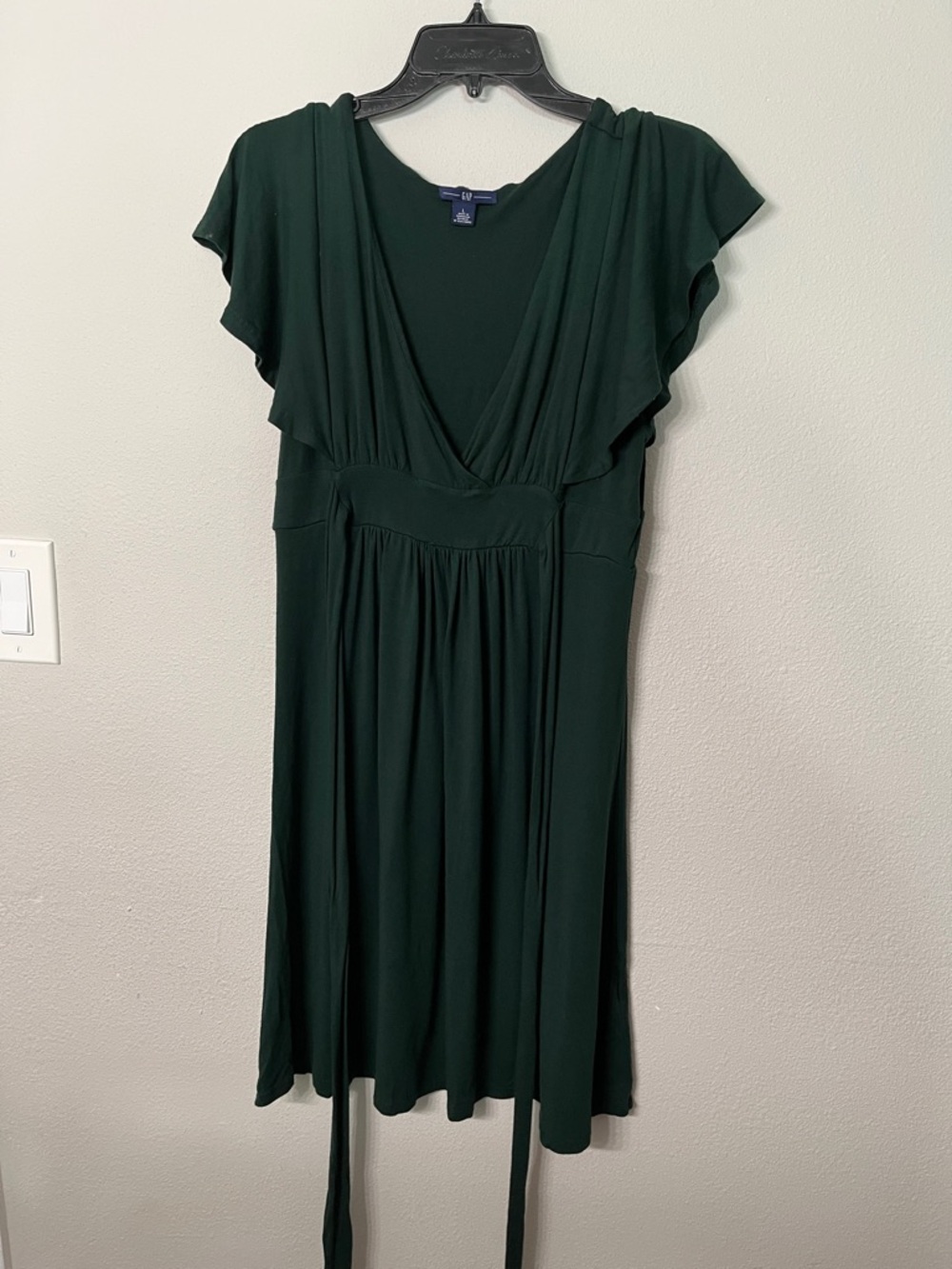 GAP Forest Green V-Neck Midi Dress